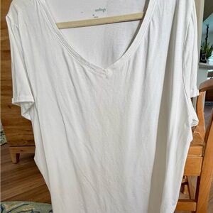 Women's White V-Neck Top